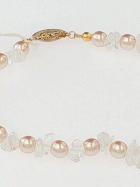 Genuine Rhodochrosite Womens Bracelet with Barrel Screw Clasp 7" Length